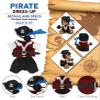 DolliBu Pirate Stuffed Animal Dress Up Costume Set - Pirate Shirt Belt Vest, Pants, Skull Pirate Hat, Eye Patch, Cute Teddy Bear Outfit - Large For 8 to 10 Inch Plush Toys view 2
