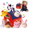 Baby Toys 6-12 Months, Surprise Barn with Stuffed Farm Animals 6Pcs, Rattle, Crinkle, Mirror, Montessori Sensory Toys for 1-3 Year Old Boys Girls, Ideal Gifts for Babies Toddlers Birthday Christmas view 1