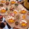 100 Pcs Fall Pumpkin Maple Tableware Party Supplies Set, Serves 25 Disposable Autumn Harvest Paper Plates, Napkins, and Forks, Thanksgiving Day Dinnerware for Friendsgiving Gatherings Decorations view 4