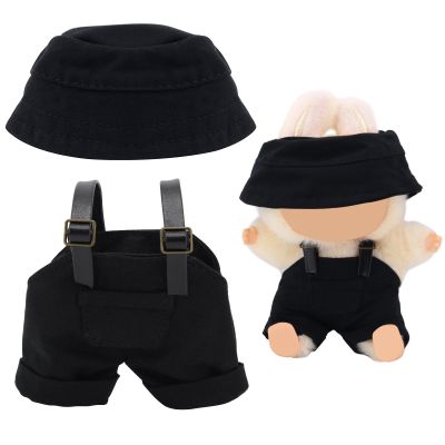 15-17cm Dolls Clothes with Adjustable Belt& Cute Hat, Summer Overalls Clothing Set for 17 CM Doll, Cute Fashion for Outfit Dolls Daily Wear