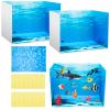 AmazingSpark 2 Set Ocean Diorama Box and Water Sticker Decor, Ocean Diorama Project Supplies Set, Cardboard Display Case Kit & Water Sticker with Double Sided Tapes for DIY Crafts Toys Dollhouse view 1