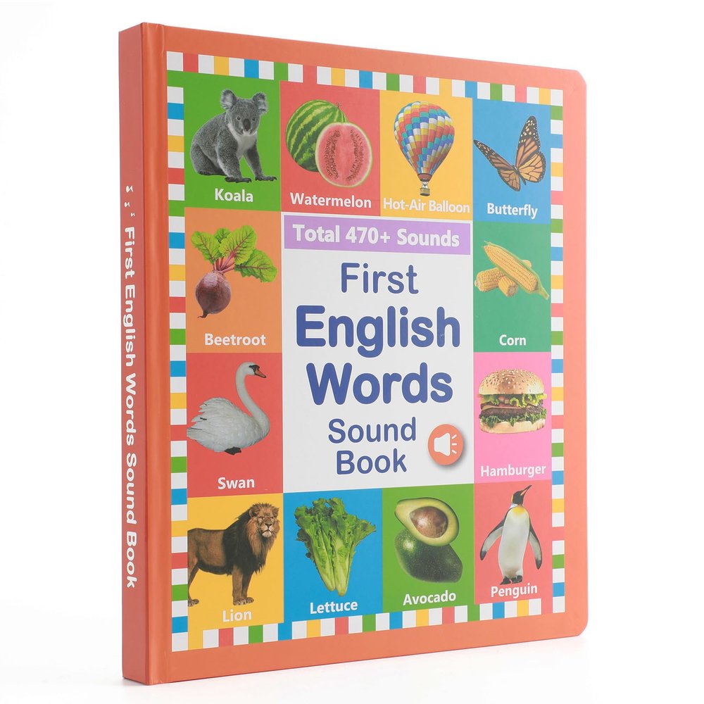 Eolythra First English Words Sound Book & Audio Toy - My First English Sound Learning System with Speak and Spell Feature, 21 Themes 470+ Words Picture-Audio Books for Kids(11.61"x9.65",1 Pack)