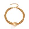 ZYIBPMSJKQCFK Round Pendant Metal Multi-Layer Chain Necklace,golden,35+7cm view 1