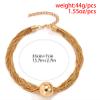 ZYIBPMSJKQCFK Round Pendant Metal Multi-Layer Chain Necklace,golden,35+7cm view 4