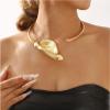 ZYIBPMSJKQCFK Bohemian Poplar Leaf Metal Vintage Necklace For Women,golden,44cm view 3