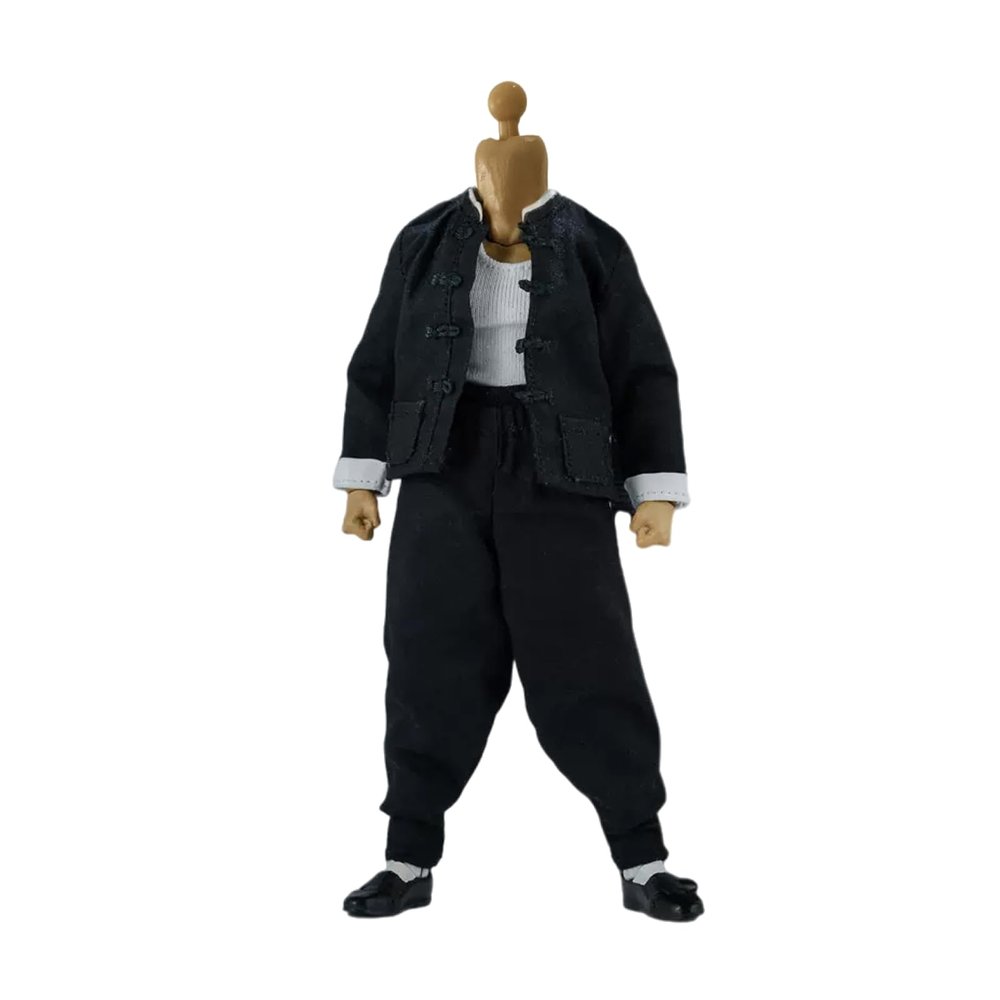1/12 Action Figure Clothes,Three-piece Set for thinner Build 1/12 Figures,Miniature Chinese Kung Fu Clothing Suit. (Vest,Coat and Pant)