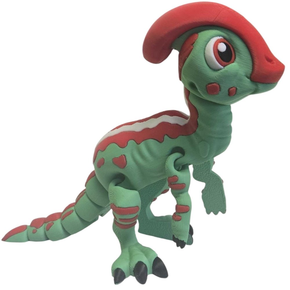 Adorable Articulated Parasaurolophus  Poseable Dinosaur Figurine with Movable Limbs for Teens & Adults  3D Printed in Canada