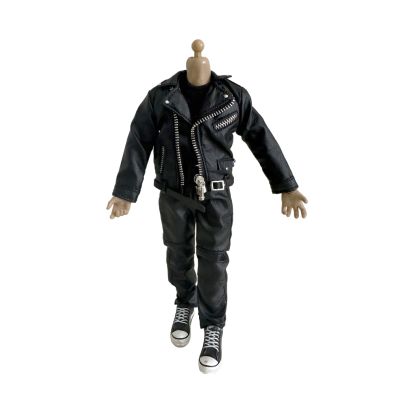 1/12 Action Figure Clothes,Leather Jacket and Pant Set for 6 inch Male Action Figures,1:12 sacle Miniature Doll Clothing (Leather Jacket and Pant)