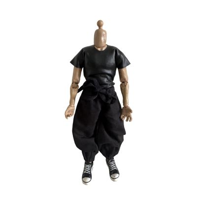 1/12 Action Figure Clothes,Tight T and Pants Set for 6" Male Action Figure,fits Well for 1/12 Scale Figures,Only Clothing Suit (Black T and Black Pants)