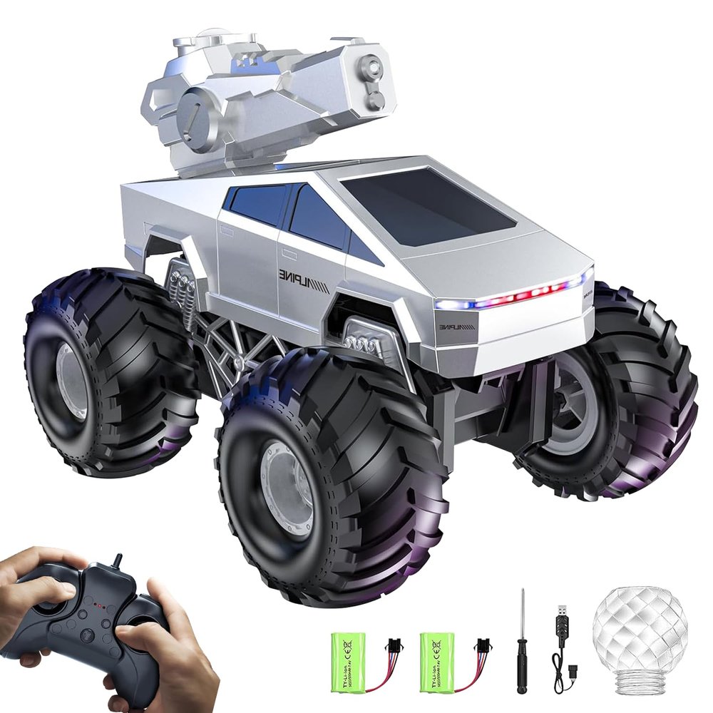 AUKIOOA 1:16 Remote Control Monster Truck, 2.4GHz Waterproof Amphibious RC Car with Water Spray, All-Terrain Off-Road Toy, Ideal Gift for Boys Girls Ages 6-12