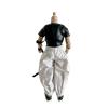 1/12 Action Figure Clothes,Tight T and Pants Set for 6" Male Action Figure,fits Well for 1/12 Scale Figures,Only Clothing Suit. (Black T and Grey Pant) view 3