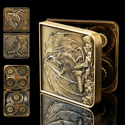 7 in 1 Metal DND Dice Set Spinner dice subitable for Dungeons & Dragons in Magnetic Iron BoxGold