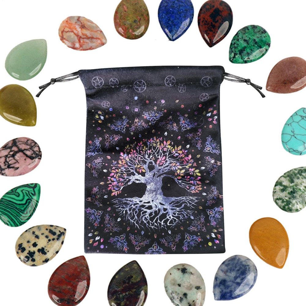 Drawstring Jewelry Pouch  Cotton Tarot Sack with Celestial Print Design | Reusable Storage Bag for Fate Readings, Mystic Supplies, Card Protection, Tools, Events