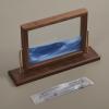 THFLSTR Solid Wood Oasis Mini Art Liquid Motion 360-Degree Rotation, Made of Black Walnut and H62 Brass, 3D Highly Transparent Office Decor (Ocean) view 2