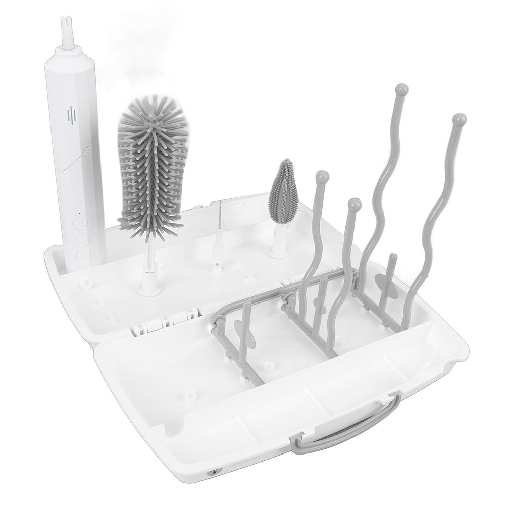 Aramox Electric Bottle Brush Set Convenient Durable Brush with Drying Rack for Home Use - Electric Bottle Cleaner