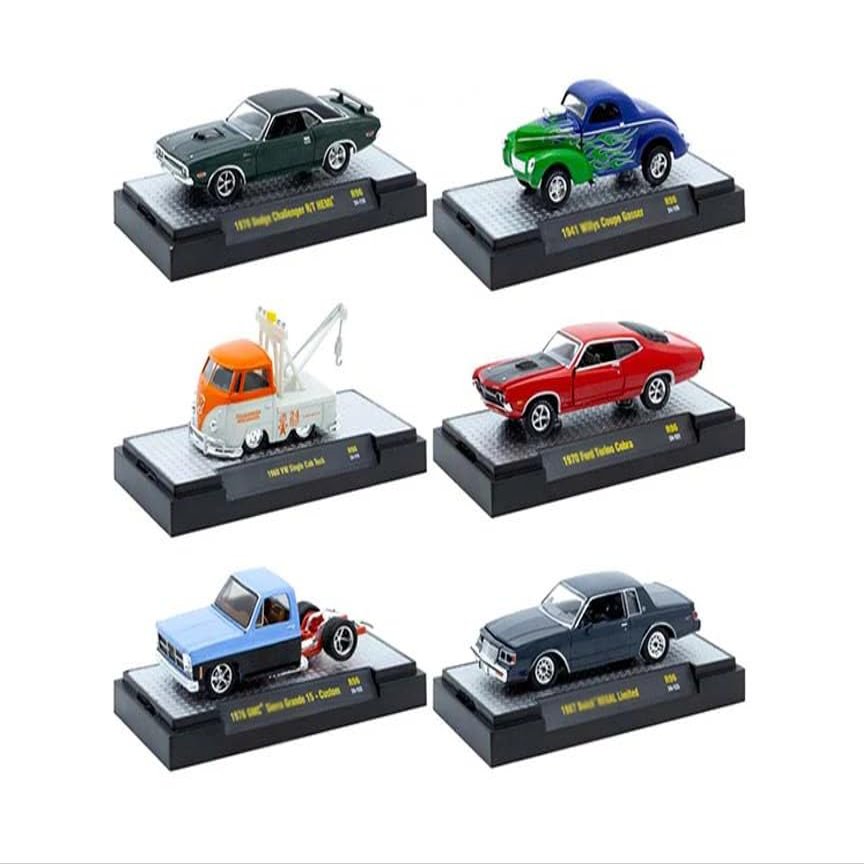 Auto-Thentics 6 Piece Set Release 96 in Display Cases Limited Edition 1/64 Diecast Model Cars by M2 32500-96