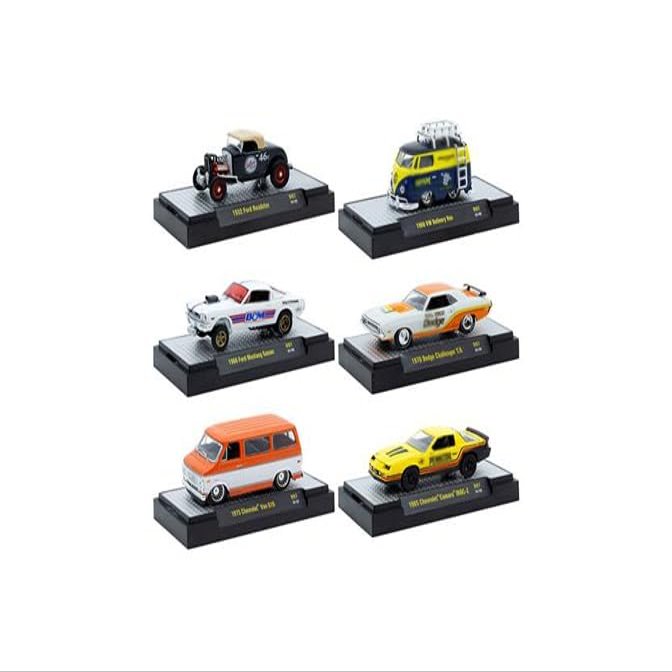 Auto-Thentics 6 Piece Set Release 97 in Display Cases Limited Edition 1/64 Diecast Model Cars by M2 32500-97