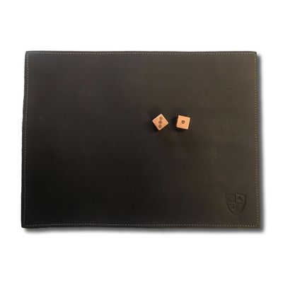 Monarch Precious Metals Premium Full Grain Leather Gaming Mat for Metal Dice Games - Black or Brown (Black)