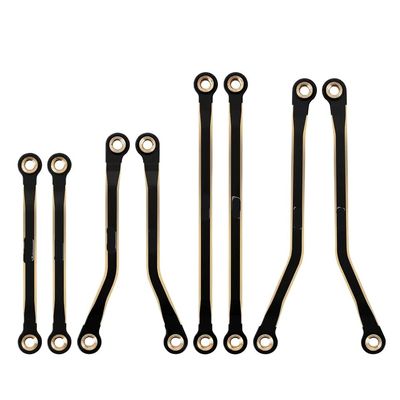 48g Black Coated Brass Chassis Set for 1/18 Scale RC Crawler Upgrade - Bronco Style (4PCS)