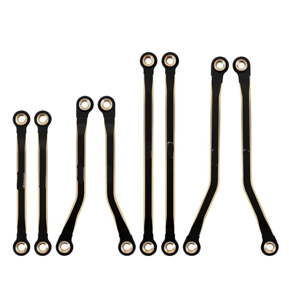 48g Black Coated Brass Chassis Set for 1/18 Scale RC Crawler Upgrade - Bronco Style (4PCS)