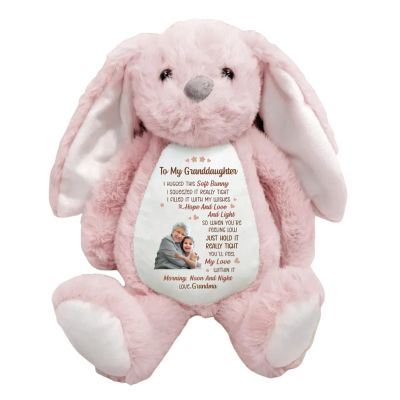 84WONDER I Filled It with My Wishes Grandmother Granddaughter Personalized Stuffed Bunny Gift, Custom Plush Toy from Grandma, Bunny with Message for Granddaughter, Kids & Baby Keepsake