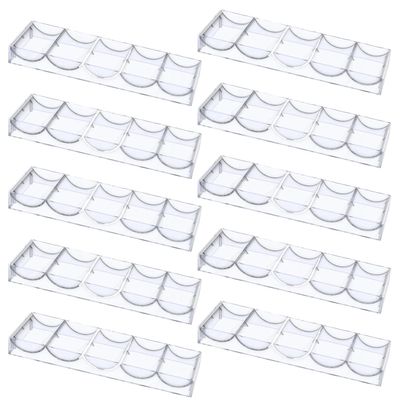 CUNHUY 30PACK Clear Acrylic Poker Chip Rack/Casino Chip Tray with Lid, Holds 100 Chips Each (Without lid, 30)