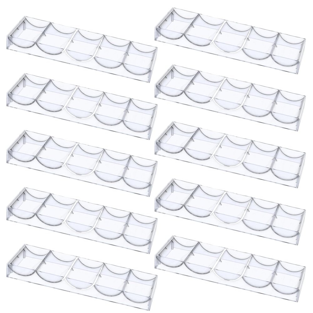 CUNHUY 30PACK Clear Acrylic Poker Chip Rack/Casino Chip Tray with Lid, Holds 100 Chips Each (Without lid, 30)