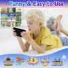 SNONBROS Handheld Game Console for Kids 3.5" IPS Large Screen Rechargeable,Preloaded 216 Video Games ,Arcade Electronic Toy Birthday Xmas Present for Girls -RoseGreen view 3