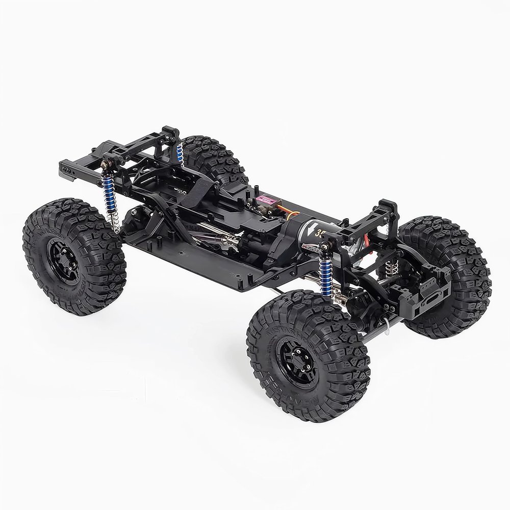 1/10 RC Crawler 313mm Chassis Kit with 2-Speed Gearbox, Nylon Frame, 35T 550 Motor & Axles, Compatible with SCX10, TRX4, and D90 DIY Assembly Kit