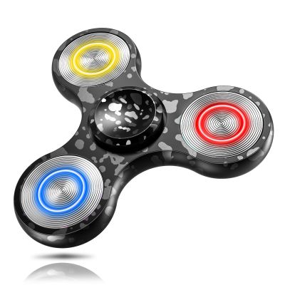 ATESSON Metal Fidget Spinner Toys for Adults Kids ADHD Stress Anxiety Relief Fidget Toys for Kids 8-12 with High-Speed Stainless Steel Bearing Light Up Silent Fidget Spinners with Fluorescent