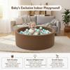 Foam Ball Pit - 36.5" x 13.2" Ball Pit for Toddlers,Round Soft Playpen with 100% Cotton Cover & High-Resilience Memory Foam,Machine Washable,Indoor Outdoor (Brown,Not Includes Balls) view 2