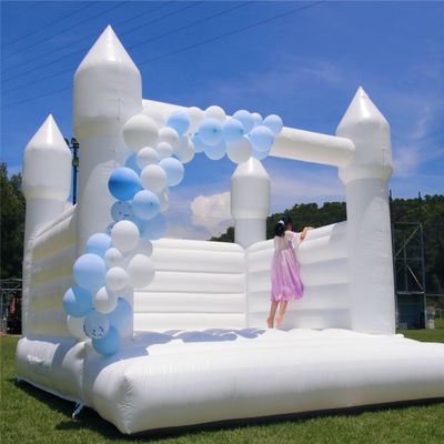 Commercial White Bounce House for Adults, 100% PVC Commercial Bounce House, Adult Bounce House with Blower, Inflatable Balloon Bubble House Wedding, 13.5x11.5x10FT
