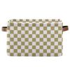 Emelivor Browm Checkerboard Storage Basket Bins Decorative Organizer Bins Laundry Hamper Baskets with Handles for Office Bedroom Clothes Bedroom Living Room,1 pcs view 1