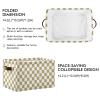 Emelivor Browm Checkerboard Storage Basket Bins Decorative Organizer Bins Laundry Hamper Baskets with Handles for Office Bedroom Clothes Bedroom Living Room,1 pcs view 2