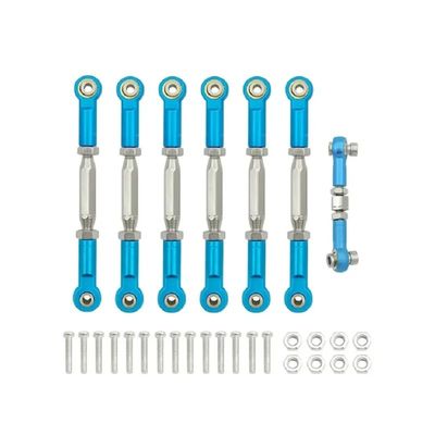 Metal Turnbuckles Camber Link Rod Linkage Set for Traxxas Slash 4X4 VXL 2WD Rustler Stampede Hoss 1/10 RC Car Upgrades Parts(Sky Blue)