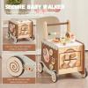 Wooden Baby Walker Push Walker with Adjustable Speed, Montessori Bakery Toy Walker with Coffee Machine & Play Food for 1 Year Old, First Birthday Gift view 3