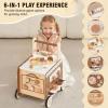 Wooden Baby Walker Push Walker with Adjustable Speed, Montessori Bakery Toy Walker with Coffee Machine & Play Food for 1 Year Old, First Birthday Gift view 4