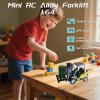 DAOGU mini RC Forklift Toy - 1:64 Alloy Remote Control Crane with Liftable Forks,STEM Educational Construction Vehicle for Kids Age 6-12,Christmas Birthday Gift(mini Forklift) view 2