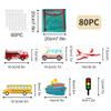 BEUNITONE 2 Sets of 40pcs Different Vehicle Theme Felt Board Pieces Car Felt Story Precut Figures Set Flannel Storytelling Board Interactive Early Learning Teaching Play Kits for Xmas Birthday Gift view 2