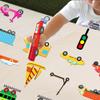 BEUNITONE 2 Sets of 40pcs Different Vehicle Theme Felt Board Pieces Car Felt Story Precut Figures Set Flannel Storytelling Board Interactive Early Learning Teaching Play Kits for Xmas Birthday Gift view 3