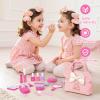 QLOVEA Pretend Makeup Kit for Toddlers Kids- 21Pcs Make Up Toys with Initial Toddler Purse - Birthday Gifts for 3 4 5 Years Old Girls Vanity Set Christmas Birthday Gift Pink P view 2