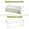 Acrylic Mahjong Case for American Tiles 1.2"0.9"0.5" only,Holds Dice&Chips,Large Capacity Hold Up to 160 Tiles with Mahjong Accessories,Transparent Box for Mahjong Game Set Storage(not include tiles view 2