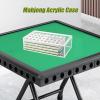 Acrylic Mahjong Case for American Tiles 1.2"0.9"0.5" only,Holds Dice&Chips,Large Capacity Hold Up to 160 Tiles with Mahjong Accessories,Transparent Box for Mahjong Game Set Storage(not include tiles view 3