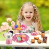GIFTRRTOY Pretend Tea Party Set for Little Girls, 48 PCS Coffee Maker Set and Play Food Dessert Set for Kids Age 3 4 5 6 7 8 9, Kids Kitchen Pretend Play for Princess Girls Boys(Pink) view 4