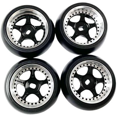 4Pcs Rubber Drift Tyre for Wltoys K969 K989 P929 1/28 Racing Car Black
