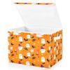 Kigai Halloween Boo Storage Boxes with Lid & Handles Collapsible Stackable Storage Bins Decorative Fabric Closet Organizer Baby Basket for Bedroom Nursery Living Room Office view 1
