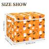 Kigai Halloween Boo Storage Boxes with Lid & Handles Collapsible Stackable Storage Bins Decorative Fabric Closet Organizer Baby Basket for Bedroom Nursery Living Room Office view 3