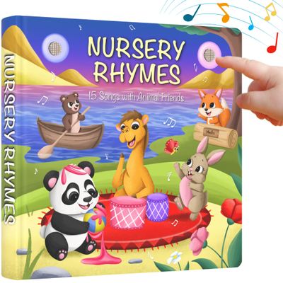 LEARNING BUGS Nursery Rhymes with Animal Friends  Sing Along with 15 Nursery Rhymes, Musical Books for Toddlers, 28-Button Music Book, Musical Toys for Toddlers 1-3