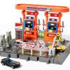 KIZONLY Toy Cars Playsets, Activity Drivers Playset, Gasstation with Moveable Hoses, Parking lot, 1:64 Scale Toy Cars and Car Garage Toys for Toddlers 1-3, Car-Activated Playing Method view 1