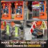 KIZONLY Toy Cars Playsets, Activity Drivers Playset, Gasstation with Moveable Hoses, Parking lot, 1:64 Scale Toy Cars and Car Garage Toys for Toddlers 1-3, Car-Activated Playing Method view 4